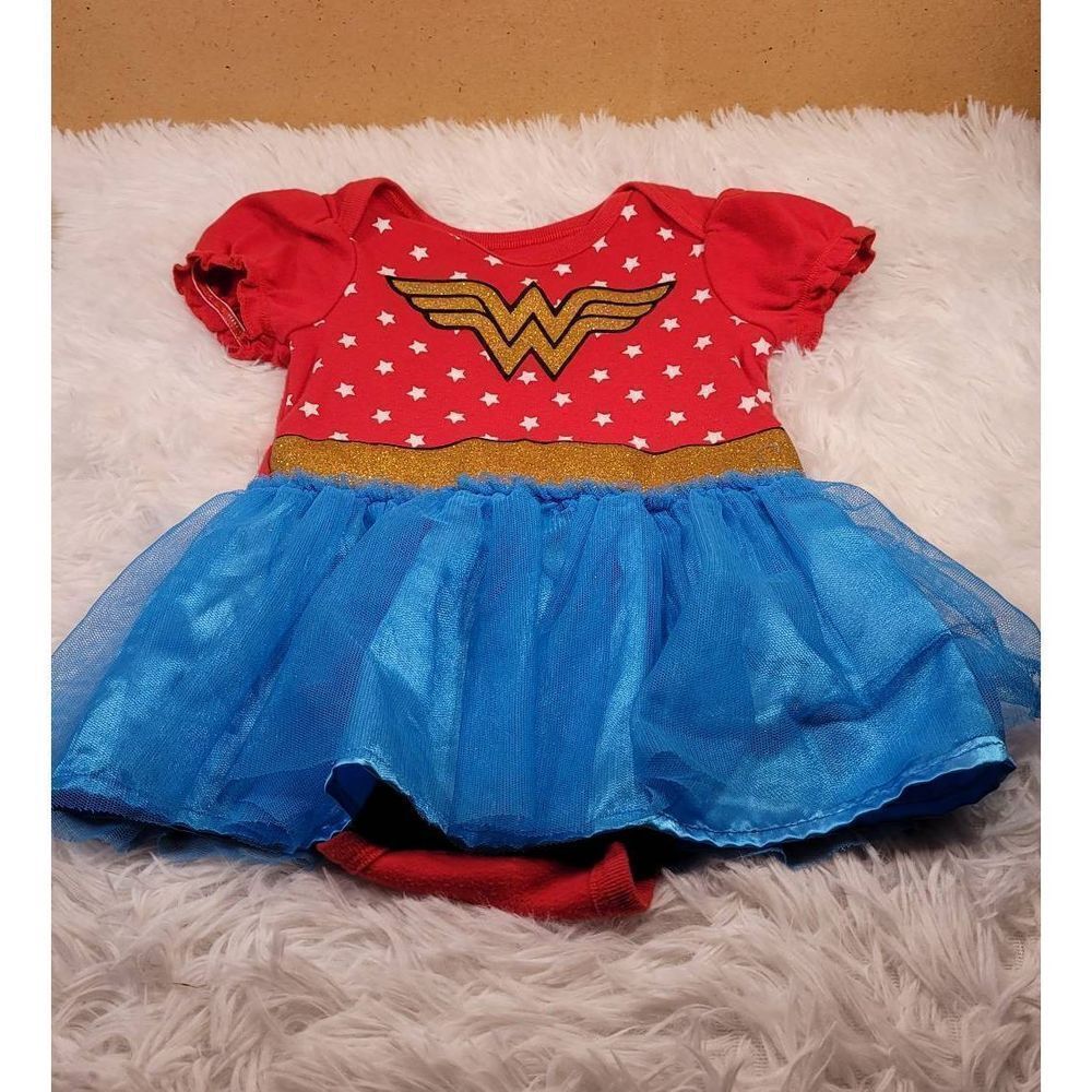 Wonder Woman Costume Dress Infant Snapsuit- Size 6-12M